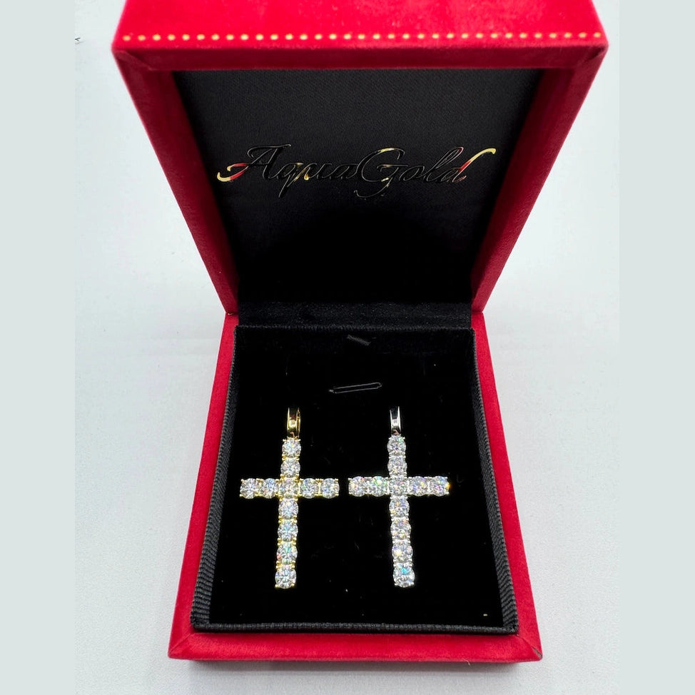 Moissanite Cross Pendant Necklace